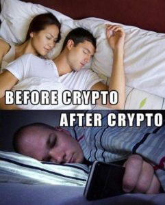 before and after buying crypto meme
