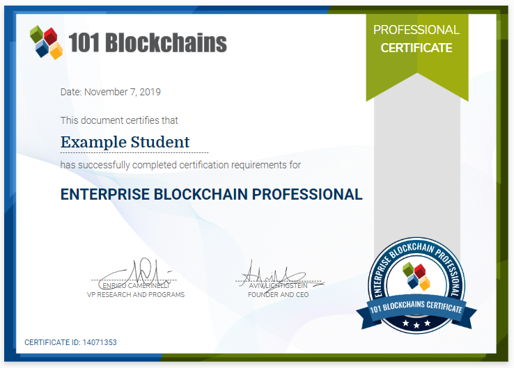 enterprise blockchain professional certification
