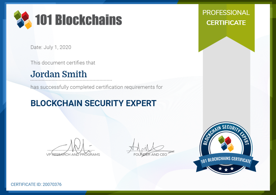 enterprise blockchain security expert certification