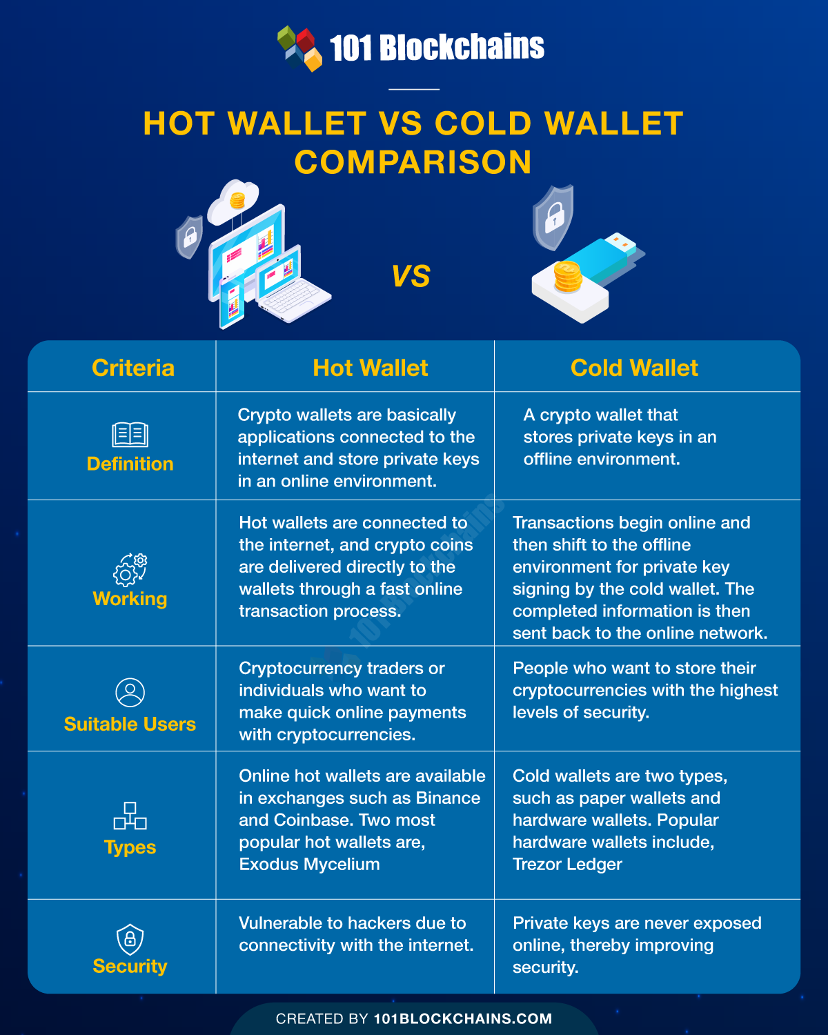 hot wallet cold wallet crypto
